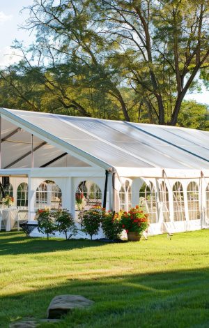 Event tent for wedding celebration banquet reception